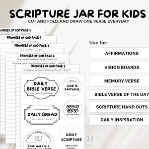 Scripture Jar Printable for Kids, Bible Verse Jar Scripture Printable ...