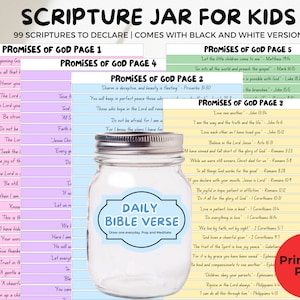 Scripture Memory Jar Scripture Jar Printable for Kids, Bible Verse Jar Scripture Printable ...