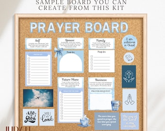 Prayer Board Kit Printable | DIY Prayer Board & Vision Board Printable | Vision Board 2025, Faith Goals 2025