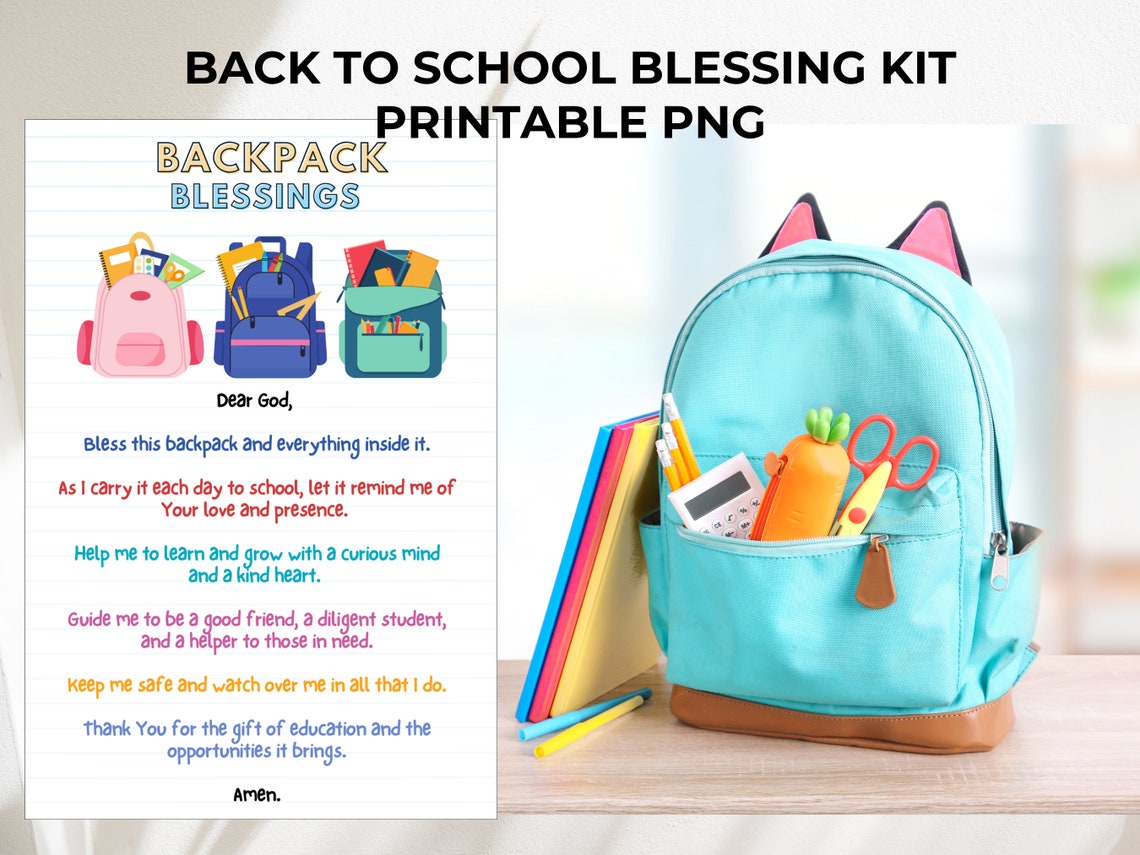 Backpack Blessing Printable Gift Tag | Editable Back to School Blessed ...