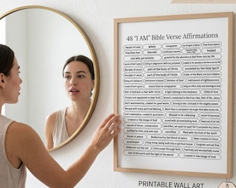 Ich bin Affirmation Biblisch basiert A4 PDF zum ausdrucken, tägliche Affirmationen, positive Affirmationen zum ausdrucken, Geld Affirmation, Reichtum und Reichtum
