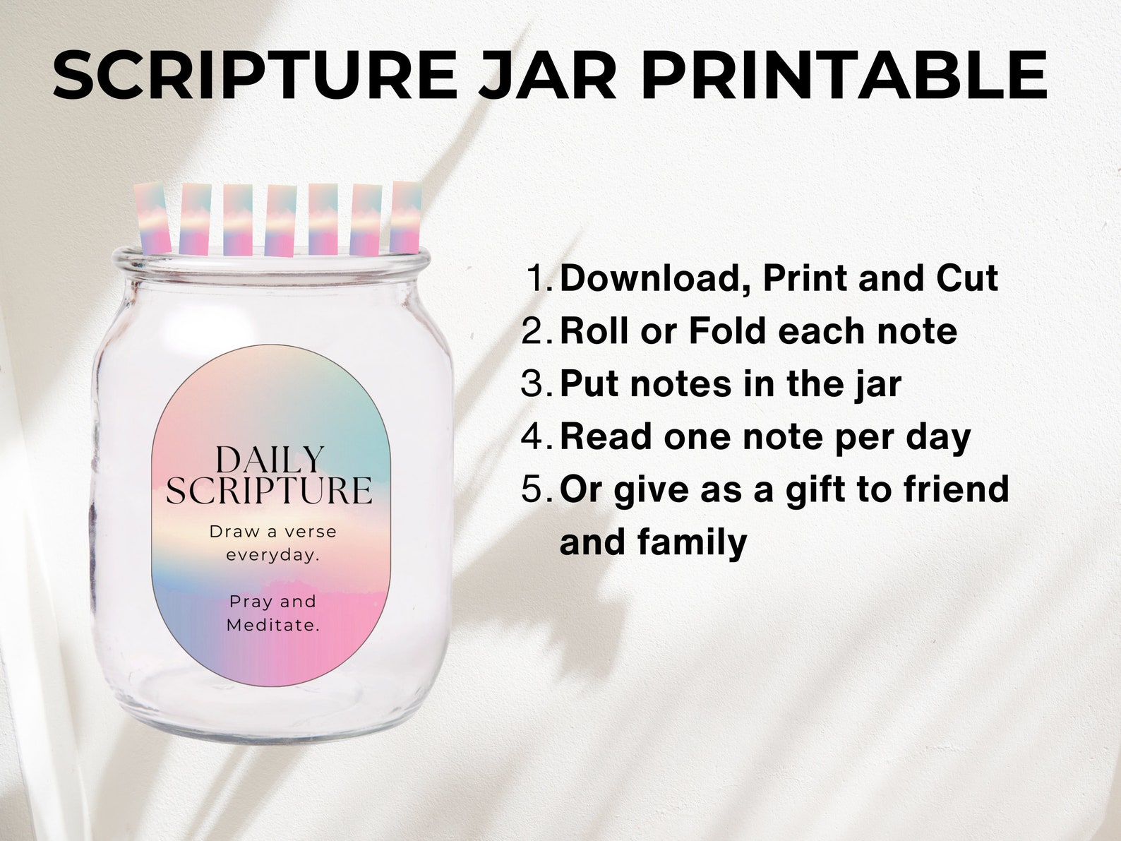 Scripture Jar Rainbow Printable, Bible Verse Jar Scripture Printable ...