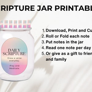 Scripture Jar Rainbow Printable, Bible Verse Jar Scripture Printable, Do It Yourself Scripture ...