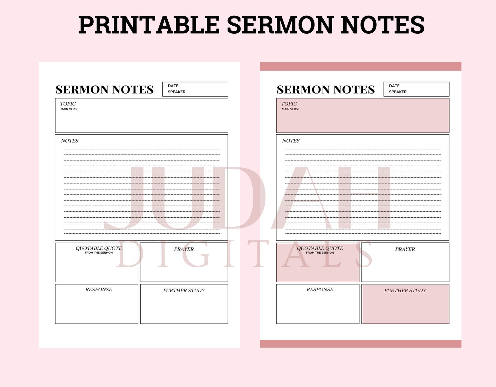 Sermon Notes Template Printable Sermon Notes sermon Notes Etsy Sermon Notes Template Printable Sermon Notes sermon Notes Etsy