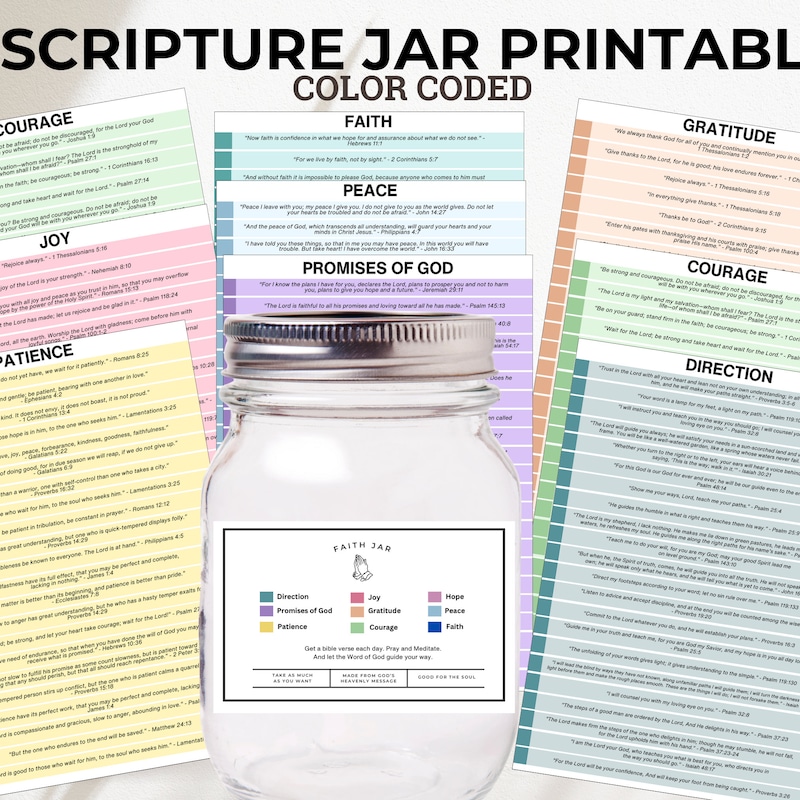 Scripture Memory Jar Bible Verses Jar - Etsy