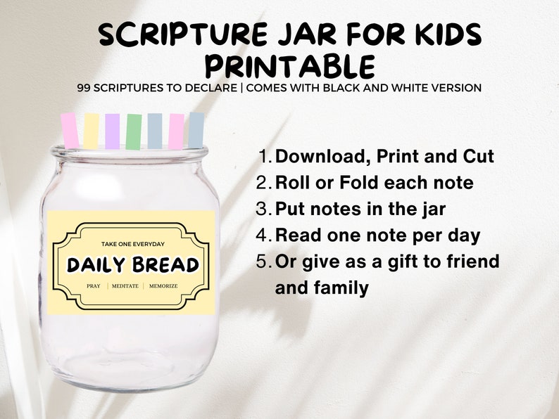 Scripture Jar Label Scripture Jar Printable for Kids, Bible Verse Jar Scripture Printable ...