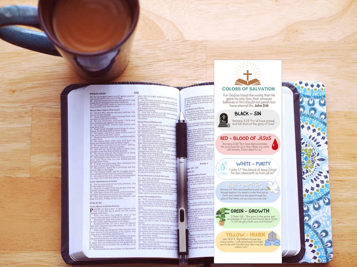 Colors of Salvation Bookmark Printable PDF | Christian Evangelism Tool ...