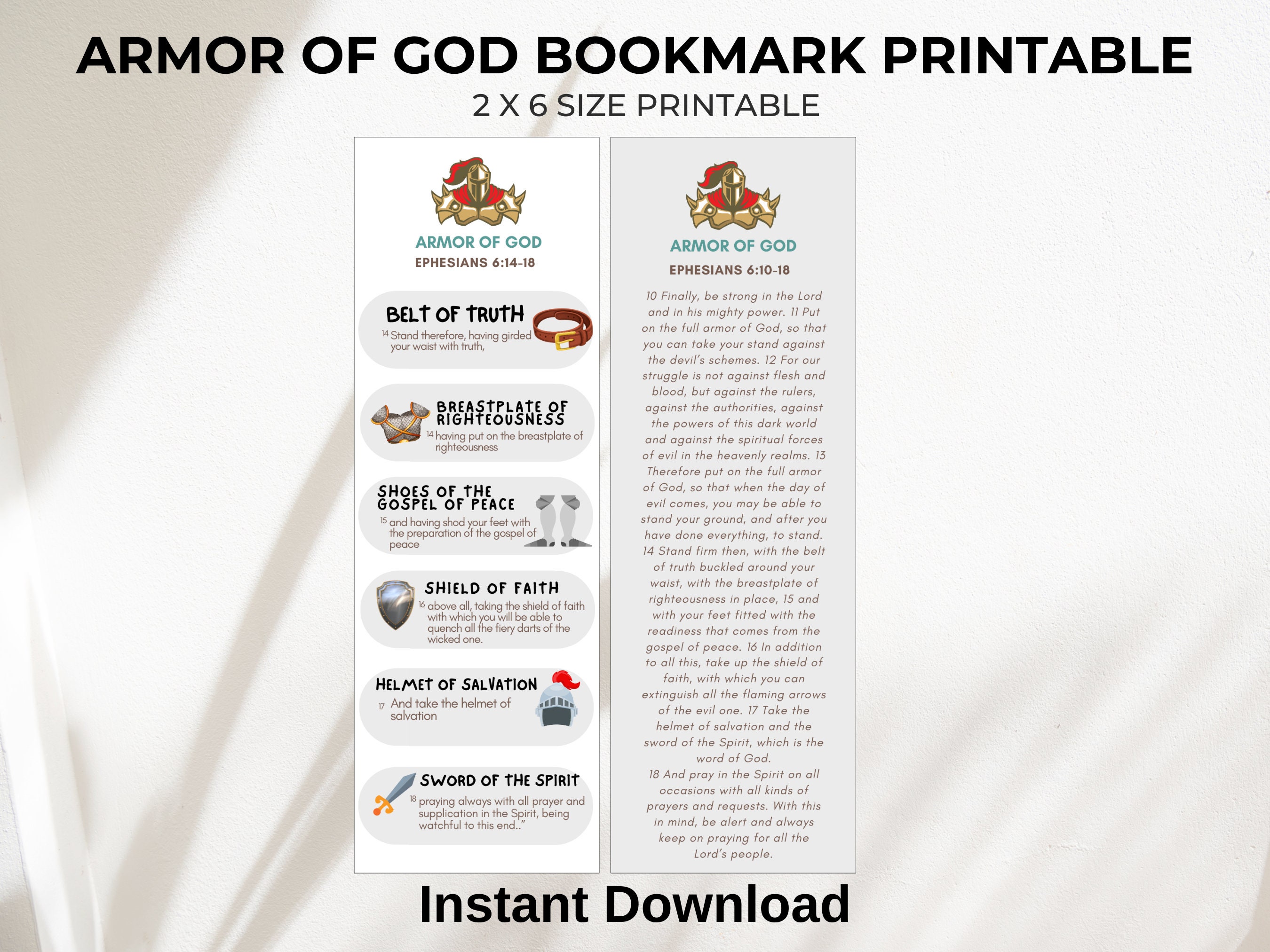 Armor Of God Bookmark Printable PDF Double sided Christian Bible armor-of-god-bookmark-printable-pdf-double-sided-christian-bible