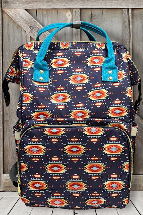 Navy Blue Aztec Western Baby Boy 