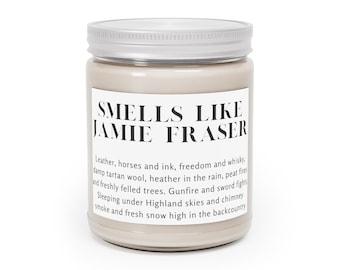 Smells Like Jamie Fraser Literary Candle for Outlander Fans | Book Lover Gifts, Gifts for Her, Library Candle | Soy Candle, Book Candle
