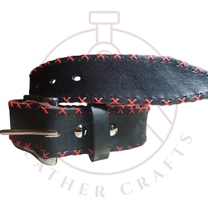 Handmade Leather Belt with Whipstitch  1.5 inch Width Men Leather Belt Women Leather Belt  Leather Belt Women Gift idea Birthday gift