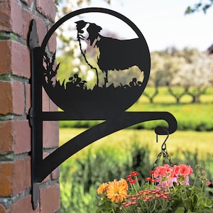 Border Collie Iron Hanging Basket Bracket//Countryside/Farmhouse/Sheepdog/Gift/Dog lover gift ideas/Memorial gifts/Pet lost gift/Mothers day