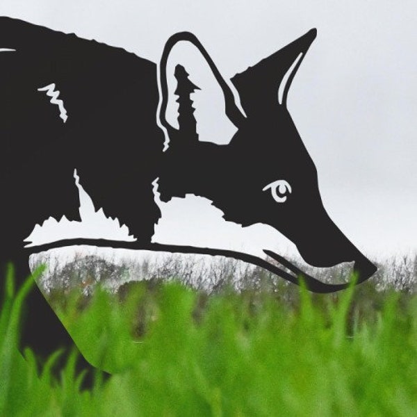 Black Iron Silhouette Fox//Wildlife/Countryside/Handcrafted/Gift/Garden Decoration