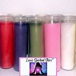 Candles / 3 to 7 Day Candle / Solid Color Candle/  Colorful Candle / Glass Candle / Large Candle / Prayer Candle / Manifestation Candle