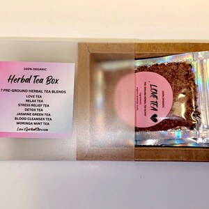 Herbal Tea Sampler Box 7 Organic Pre-ground Herbal Tea Blends - Etsy