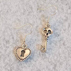 AeraVida Classy Key to My Loving Heart Lock .925 Sterling Silver Dangle  Earrings | Casual Sterling Silver Dangle Earring for Women | Jewelry Gift