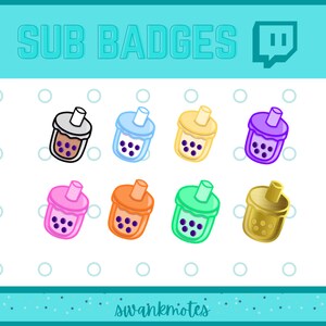 Boba Twitch Sub Badges / Süße Anstecker für Twitch Streamer