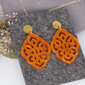 Resin earrings, earrings BArock, ornament