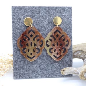 Resin earrings, earrings BArock, ornament