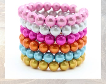 Pulsera Miracle Beads, elección de colores, bajo pedido con cuentas de plata 925, cuentas acrílicas 3D, regalo para mujer