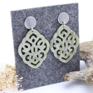 Resin earrings, earrings BArock, ornament