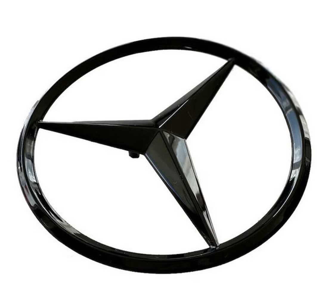 Logo emblème Mercedes Star 3 points noir brillant étoile emblème