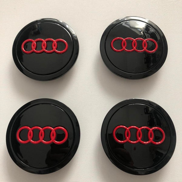 4 piezas (juego) de tapacubos centrales de rueda Audi 69 mm - 2,72 pulgadas Negro 4B0601170A