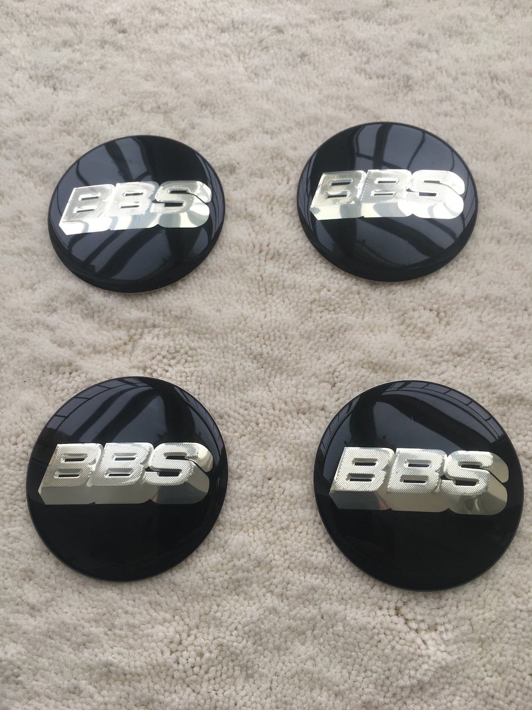 4 Pcs set 70 Mm 2.74 Inch BBS Wheel Center Hub Caps Stickers Black