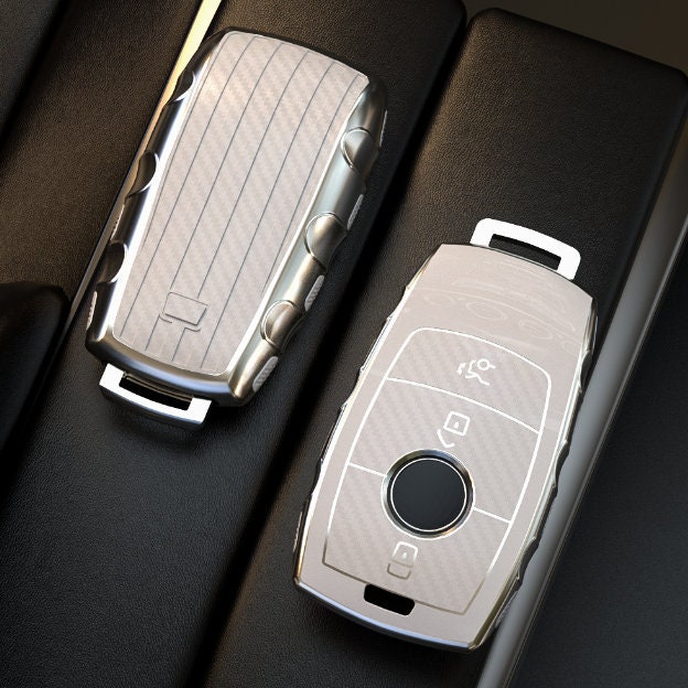 Auto Schlüssel Hülle für Mercedes-Benz W205 A217 Anhänger Schutz Cover Etui  Grau