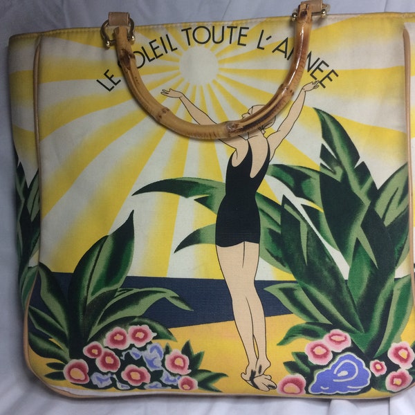 Sac « Le Soleil Toute L Annee » style années 20 French Riviera