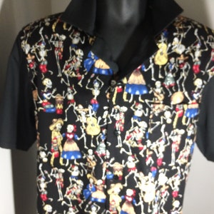 Mens 1950s style shirt - rock a billy/goth