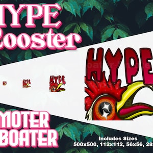 HYPE Rooster | Twitch Emote - Instant Download 4 Sizes