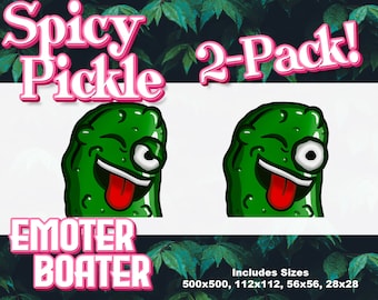 Lot de 2 cornichons épicés | Twitch Emote - Téléchargement instantané 4 tailles
