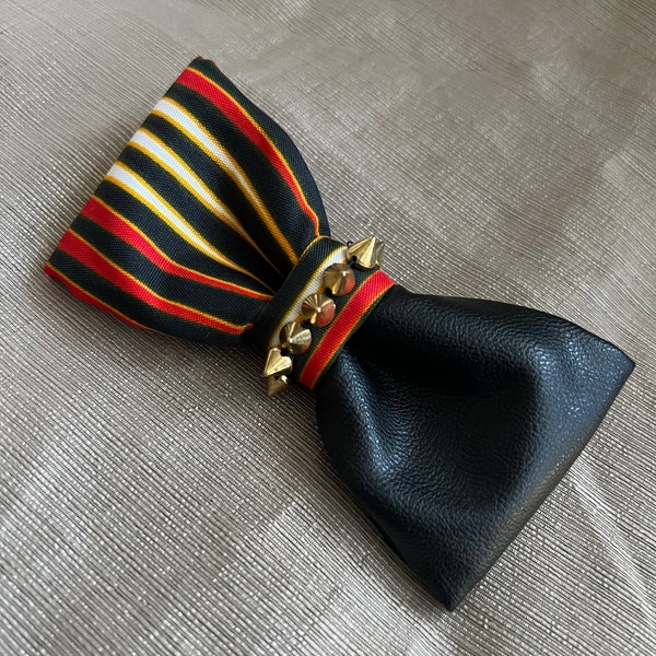 Kojo Half Leather - Half Ankara Bow-tie