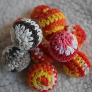 3-Pack Cotton Crochet Ball Cat Toys