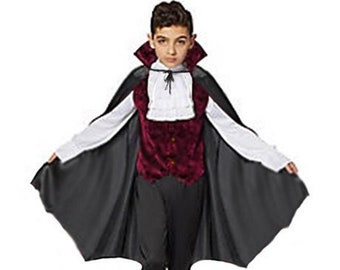 Dracula Vampire Halloween Costume for Kids, Dracula Vampire Boy Costume, Drakula Vampire Inspired Costume For Halloween And Birthdays.