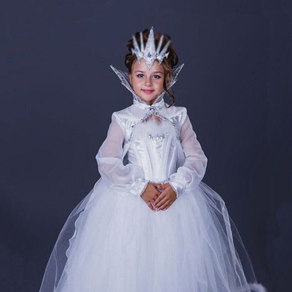 İce Queen Child Costume, İce Princess Child Costume, New Year Costume, Christmas Costume, Costume For Girls, Tutu Dress