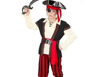 Piratenkostüm für Jungen, Piratenoutfit für Kinder zu Halloween, handgefertigtes Piratenkostüm, Kostüm für Kleinkinder-Geburtstagsfeiern, auf Bestellung gefertigt