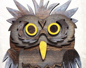 Owl Decor - Adorable Owl Shelf Sitter - Owl Lover Gift - Owls - Owl Decorations - Hand Painted - Laser Cut