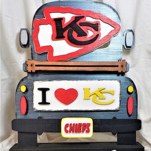 Interchangeable Holiday and Seasonal Truck Fully Finished  - THREE Interchangeable Pieces - Kansas City Decor - Changeable Welcome Sign