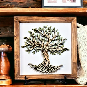 Tree of Life Decor - Tree of Life Wall Art - Tree of Life Picture - 3D Tree of Life - Hand Painted - Nature Decor - Life of Tree Wall Decor