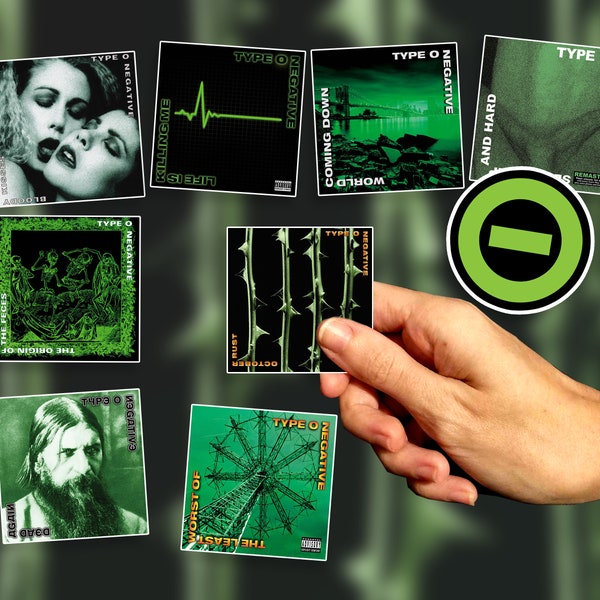 Type O Negative 9 Stickers - Discography, 2x2", 2.5x2.5", 3x3" - Singles or Pack - + "The Least Worst of" + Logo - Gothic Metal Peter Steele