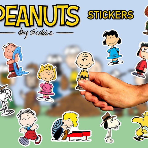 The PEANUTS Collection - 12 Sticker Pack - Individual Stickers Available - High Quality Vinyl - Charlie Brown, Linus, Lucy, Sally, Woodstock