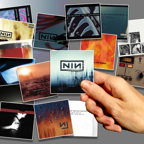 Nine Inch Nails Album Stickers - 2x2, 2.5x2.5, 3x3 - Individual or Full Collection - Studio Albums & More, NIN - Trent Reznor - Atticus Ross