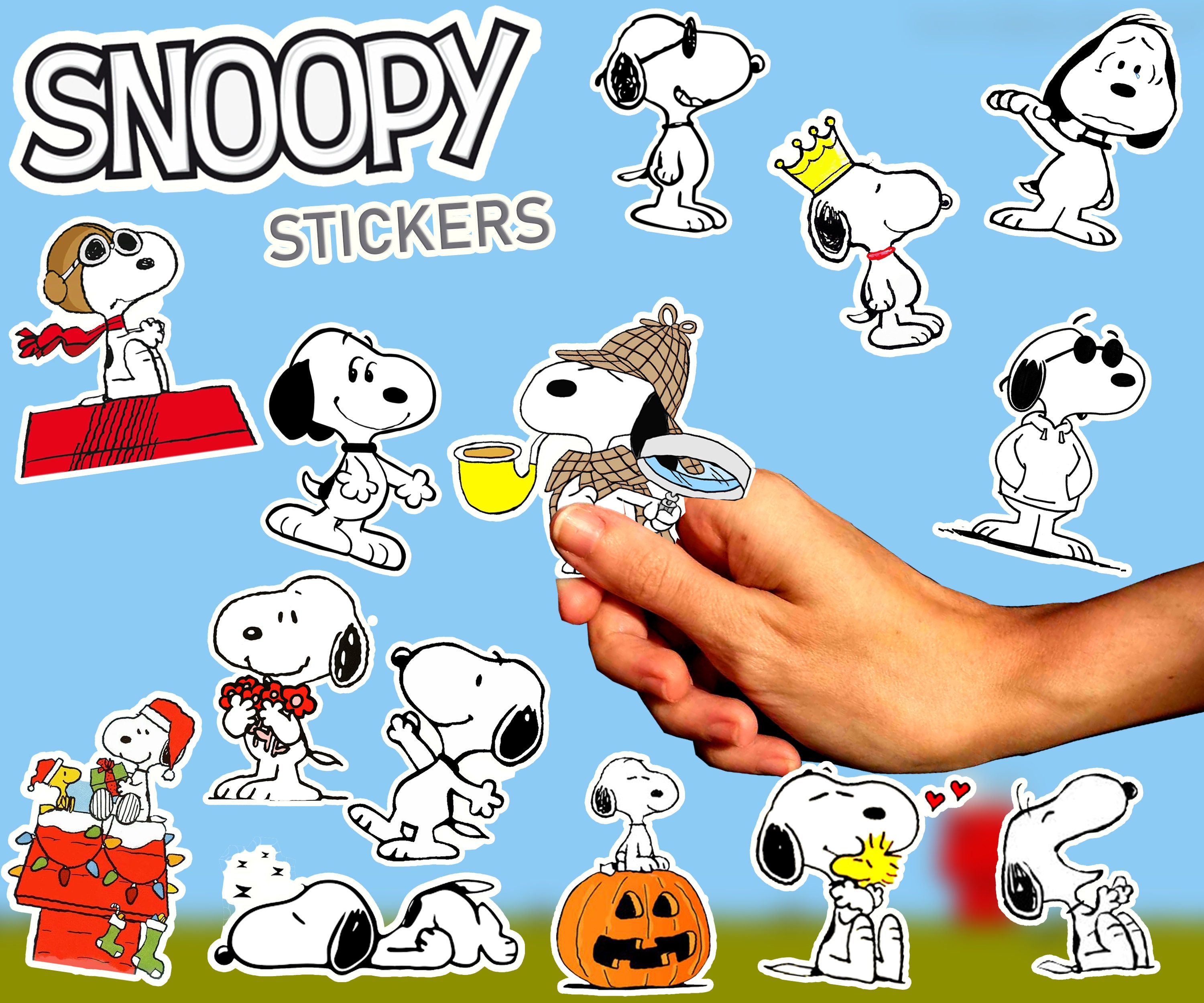20pc lot CUTE Vinyl Cartoon Snoopy Stickers /Charlie Brown /Peanuts Hydro  flask
