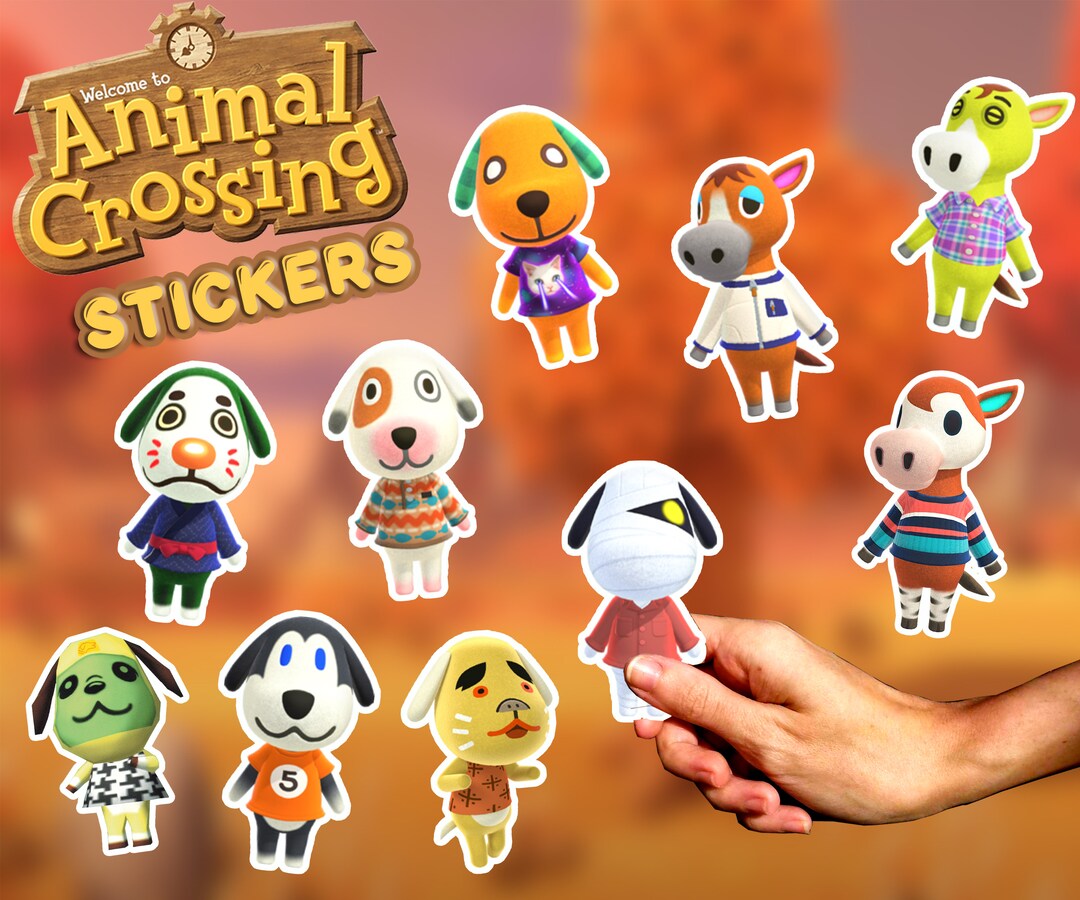 Animal Crossing Lazy Villagers 10 Sticker Pack Individual Stickers