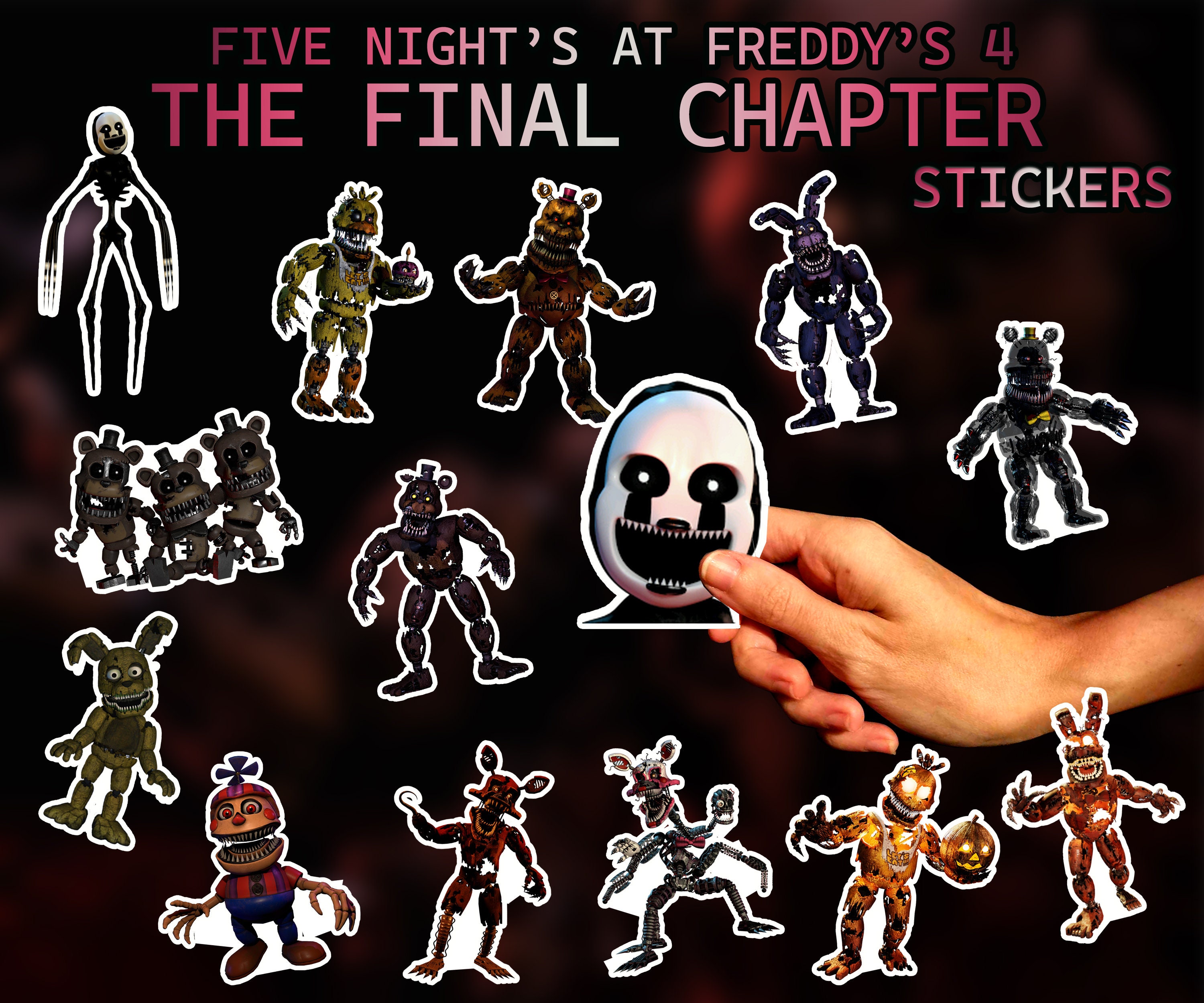 Five Nights at Freddy's - FNAF 4 - Nightmare Foxy - Fredbear - Sticker