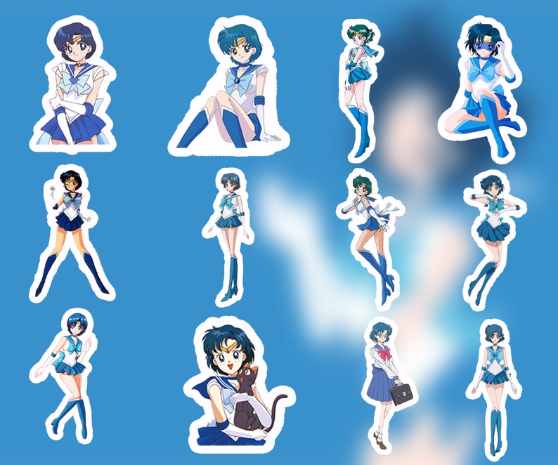 Sailor Moon Stickers Pack 3 12 Sticker Pack Individual Etsy
