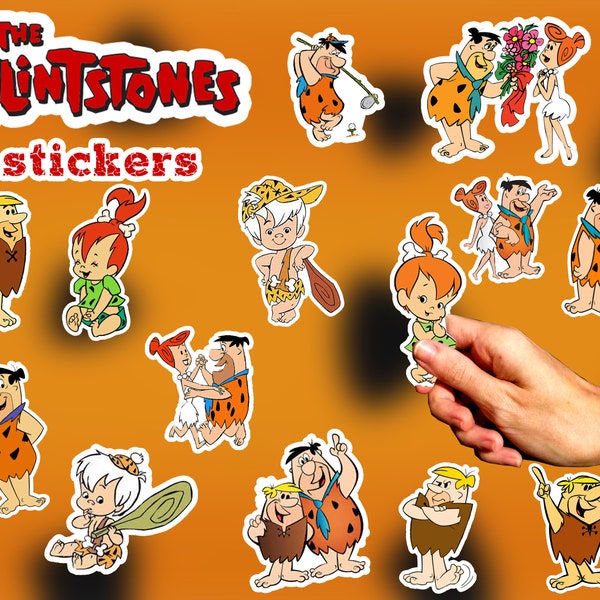 The Flintstones Sticker Collection - 15 Sticker Pack - Individual Stickers Available - High Quality Vinyl - Fred & Wilma Flintstone and MORE