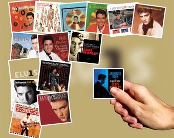 ELVIS Stickers 15 Pack - 2x2, 2.5x2.5, 3x3 - Individual or Full Set - Discography - Pack 2 - King of Rock 'n' Roll
